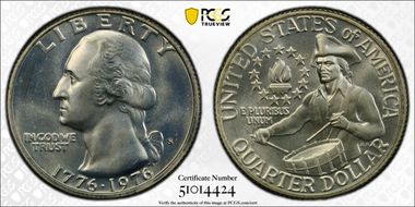 1976-S 25C Silver MS66