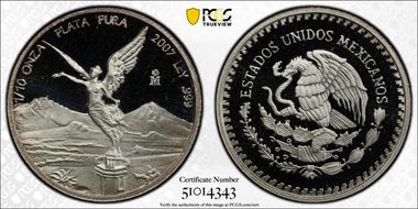 2007-Mo 1/10 oz Libertad Ag PR68DCAM