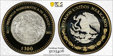 2012-Mo 100 P Counterstamped 1804-Mo 8R Numismatic Heritage PL69