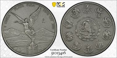 2018-Mo Onza Libertad Ag - Antiqued SP70