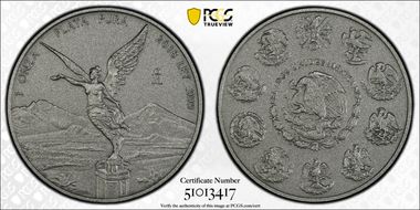 2018-Mo Onza Libertad Ag - Antiqued SP70