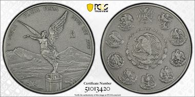 2018-Mo Onza Libertad Ag - Antiqued SP70