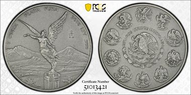2018-Mo Onza Libertad Ag - Antiqued SP70