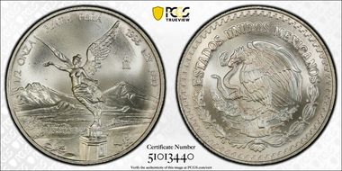 1996-Mo 1/2 oz Libertad Ag MS67