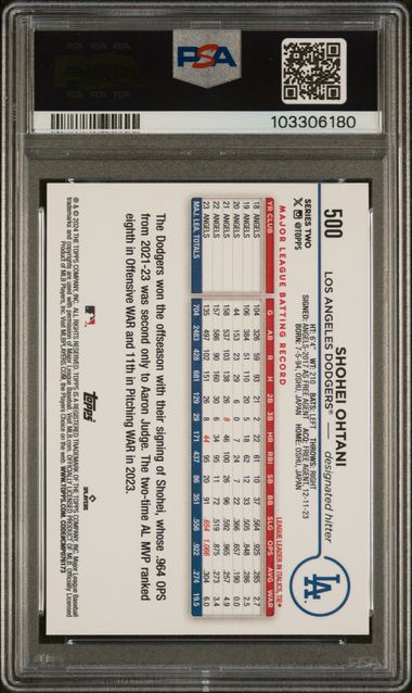 2024 Topps Shohei Ohtani #500 Gem Mt 10 back