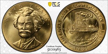 1981 AV Medal Mark Twain MS66