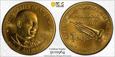 1982 AV Medal Louis Armstrong MS64