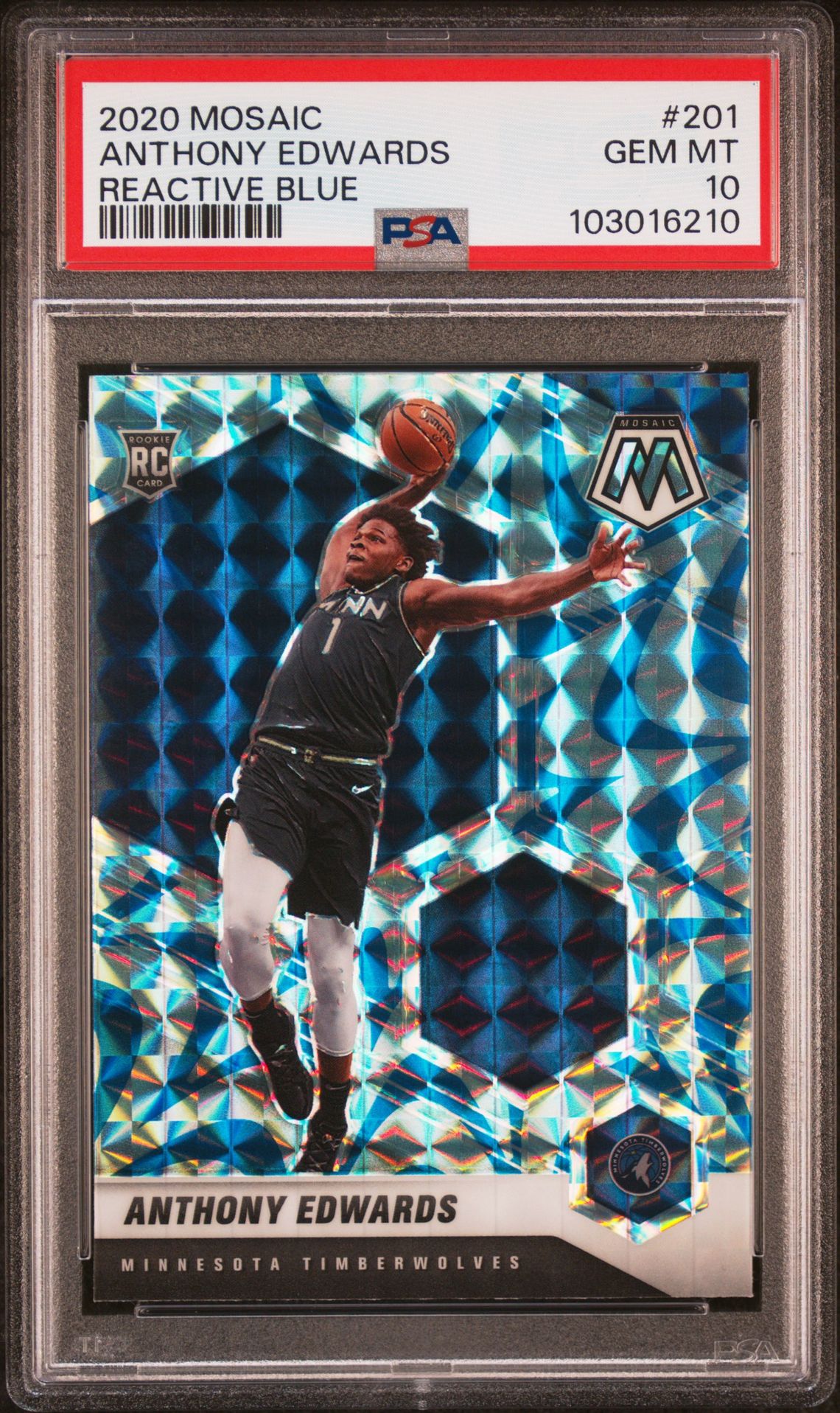 2020 Panini PANINI MOSAIC REACTIVE BLUE #201 Anthony Edwards front