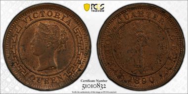 1890 1/4C MS64BN