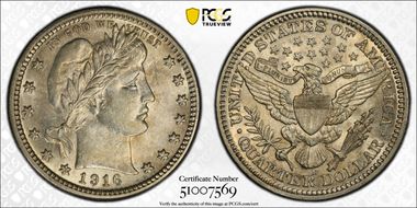 1916-D 25C AU58