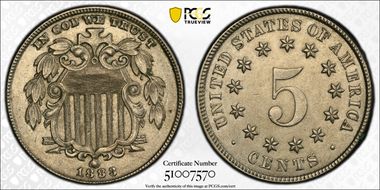 1883 5C Shield AU58