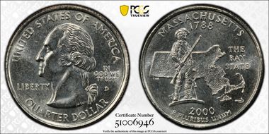 2000-D 25C Massachusetts MS64