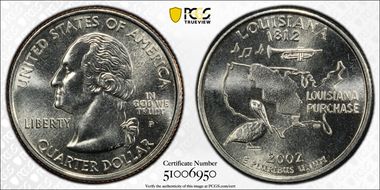 2002-P 25C Louisiana MS68