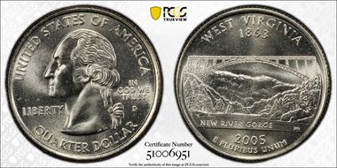 2005-D 25C West Virginia MS67