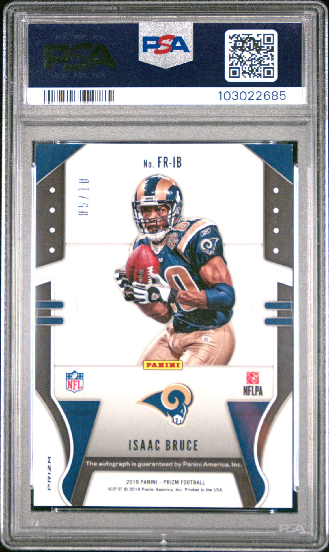 2019 Panini Prizm Franchise Legends Signatures Isaac Bruce #Frib (Frnchs.lg.sig-Gold) Mint 9 back