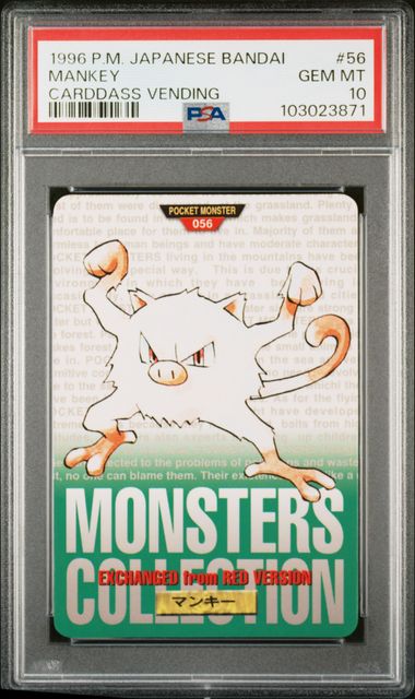 Mankey card PSA 10, cert 103023871