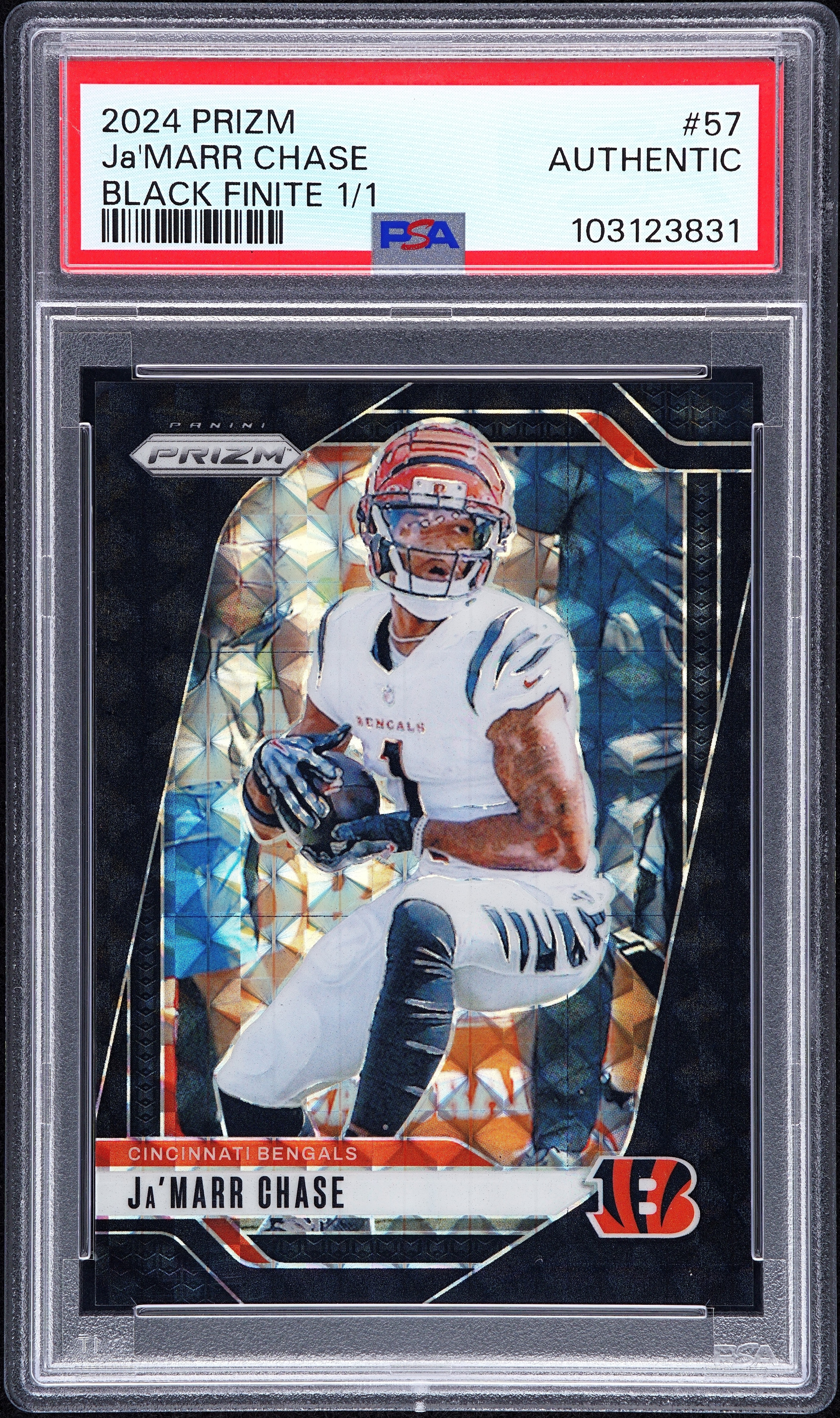 RobsCards's 2024 Panini Prizm Ja'marr Chase Black Finite 1/1 #57