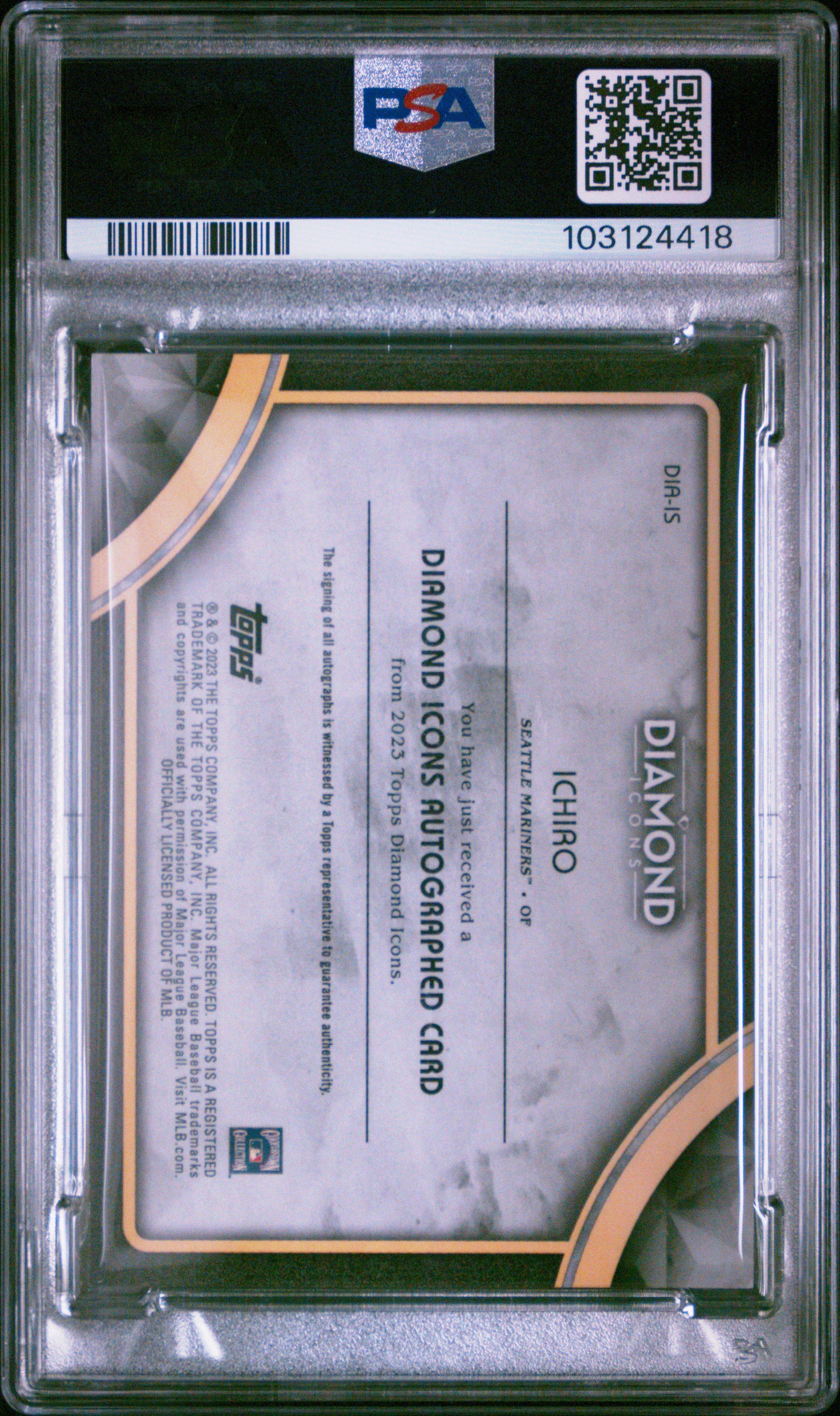 2023 Topps Diamond Icons Diamond Icons Autographs Ichiro #Diais (Autograph-Black) Mint 9 back