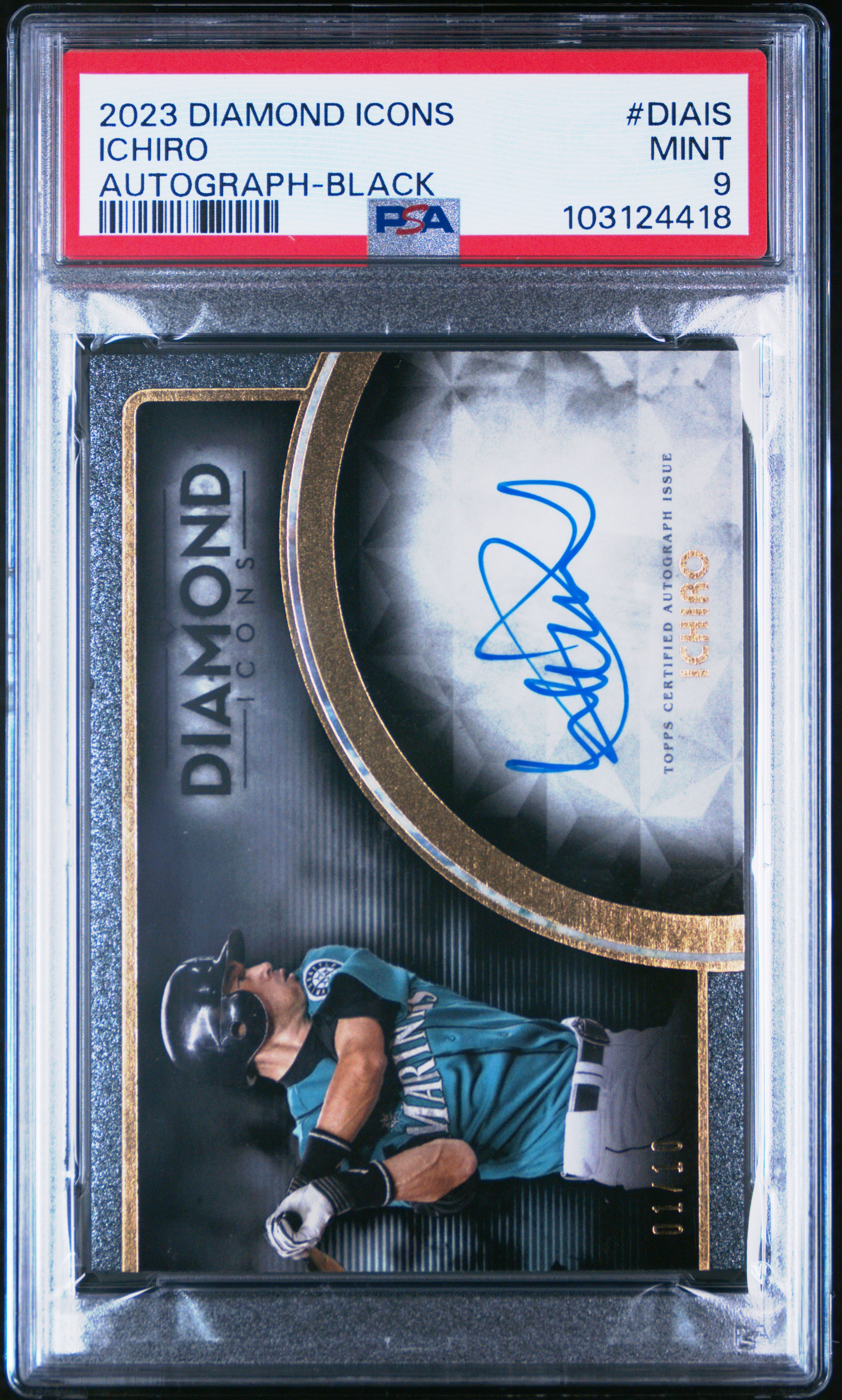 2023 Topps Diamond Icons Diamond Icons Autographs Ichiro #Diais (Autograph-Black) Mint 9 front