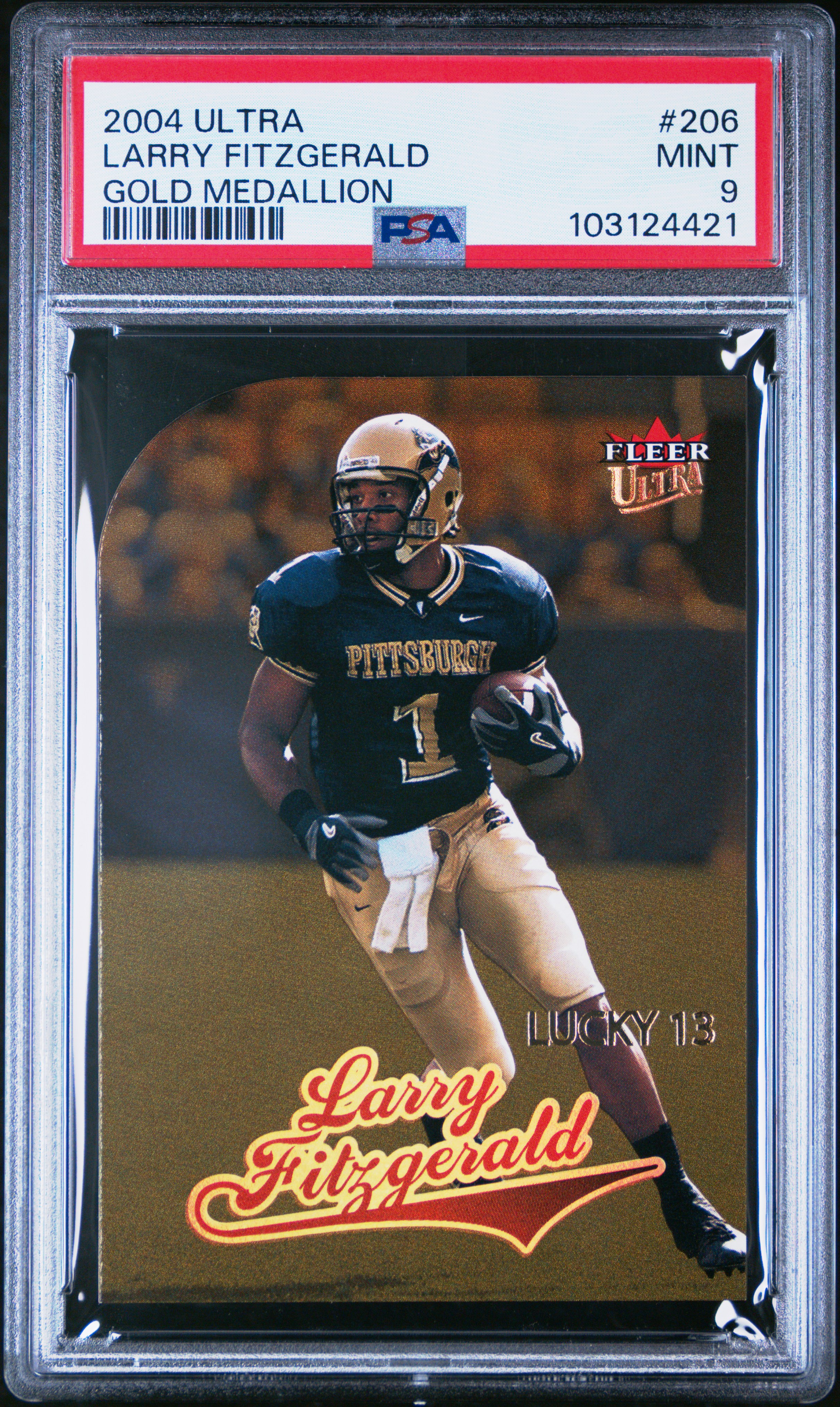 2004 Ultra Larry Fitzgerald #206 (Gold Medallion) Mint 9 front