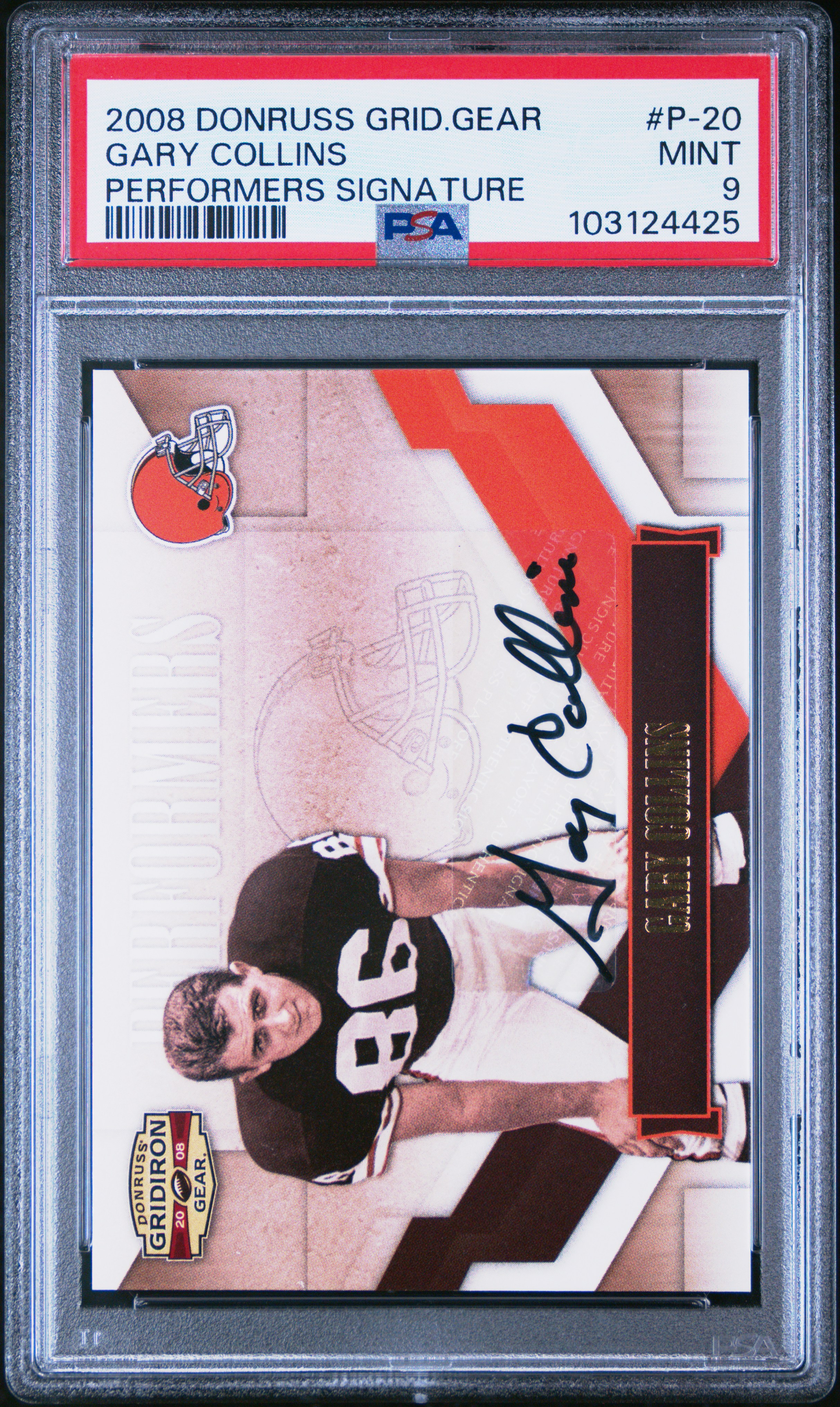 2008 Donruss Gridiron Gear Performers Signature Gary Collins #P-20 (Performers Signature) Mint 9 front