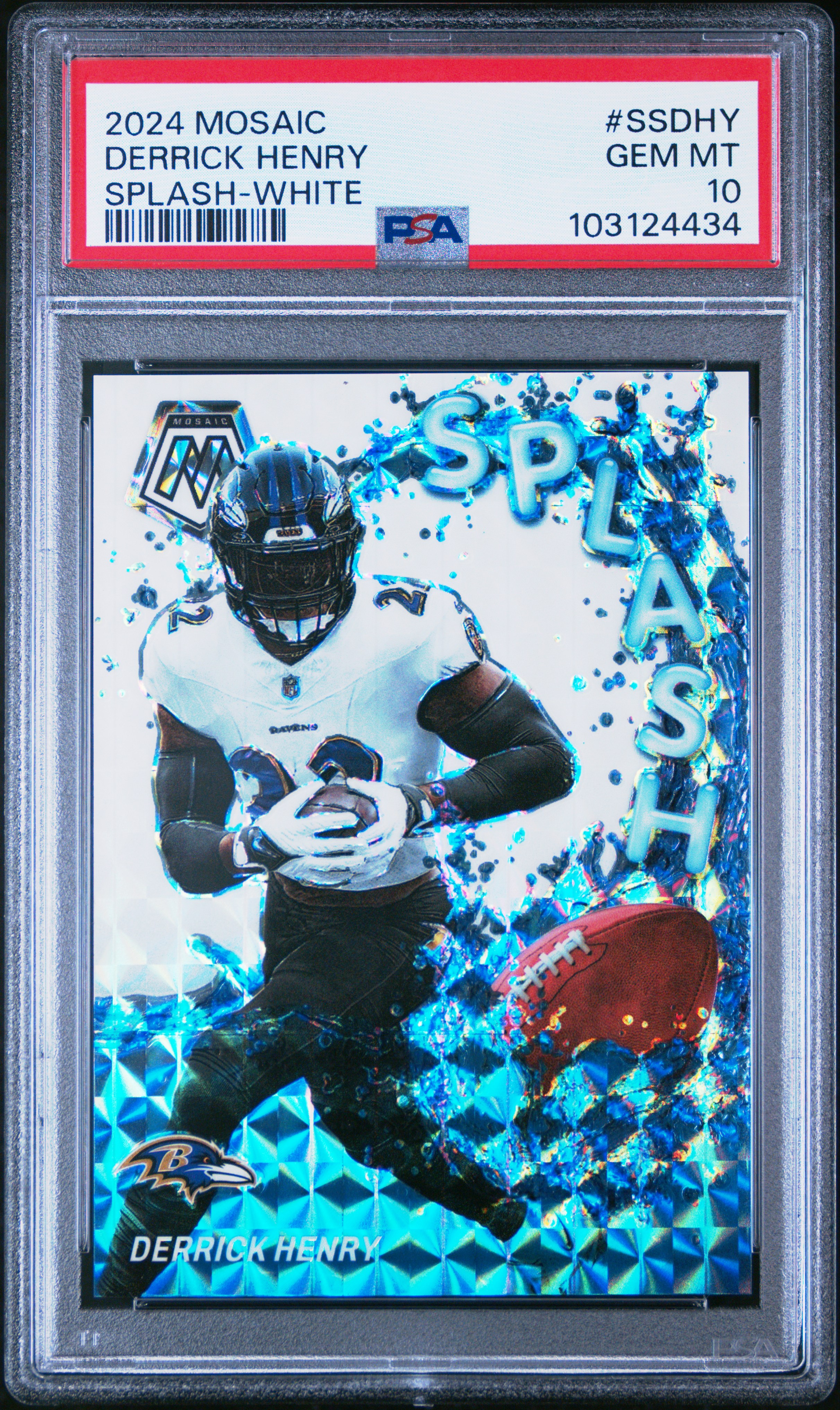 2024 Panini Mosaic Splash Derrick Henry #Ssdhy (Splash-White) Gem Mt 10 front