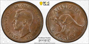 1945 Y. (p) 1D MS63BN