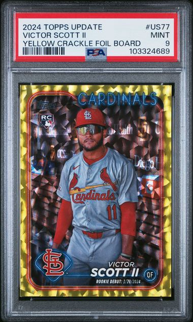 2024 Topps Topps Update Yellow #US77 Victor Scott Crackle II front