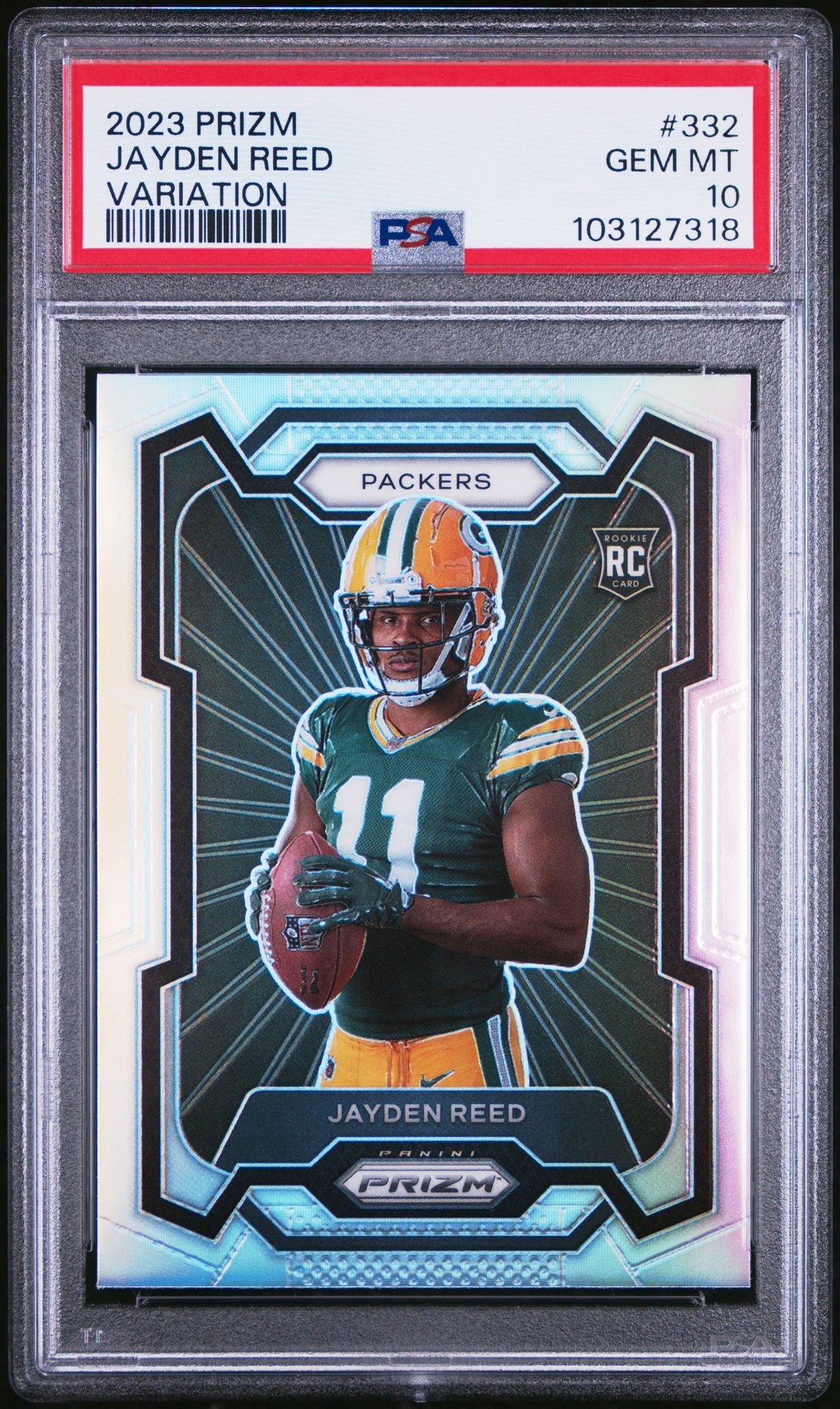2023 Panini Prizm Jayden Reed #332 (Variation) Gem Mt 10 front