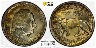 1927 50C Vermont MS67