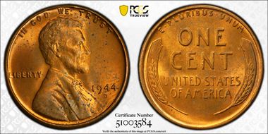 1944-D/S 1C MS63RB