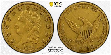 1836 $2.50 Script 8 VF35