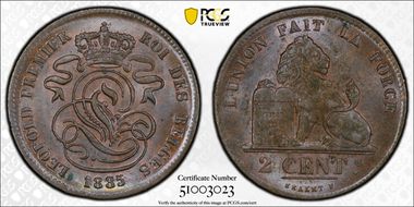 1835 2C KM-4.2 Narrow Rim MS63BN