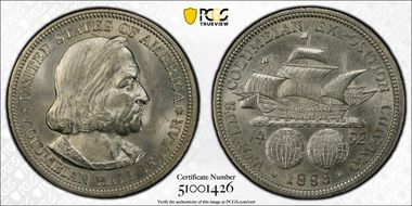 1893 50C Columbian MS63