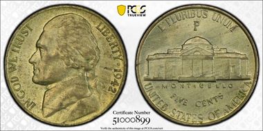 1942-P 5C Silver MS63