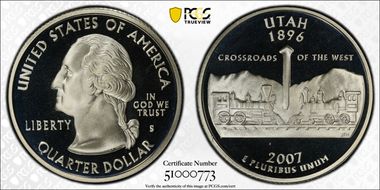 2007-S 25C Utah Silver PR69DCAM