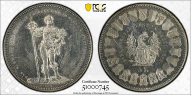 1879 5 Fr Basel R-92b MS61