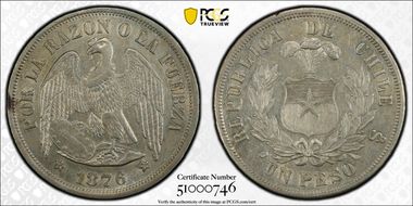 1876-So Peso AU55