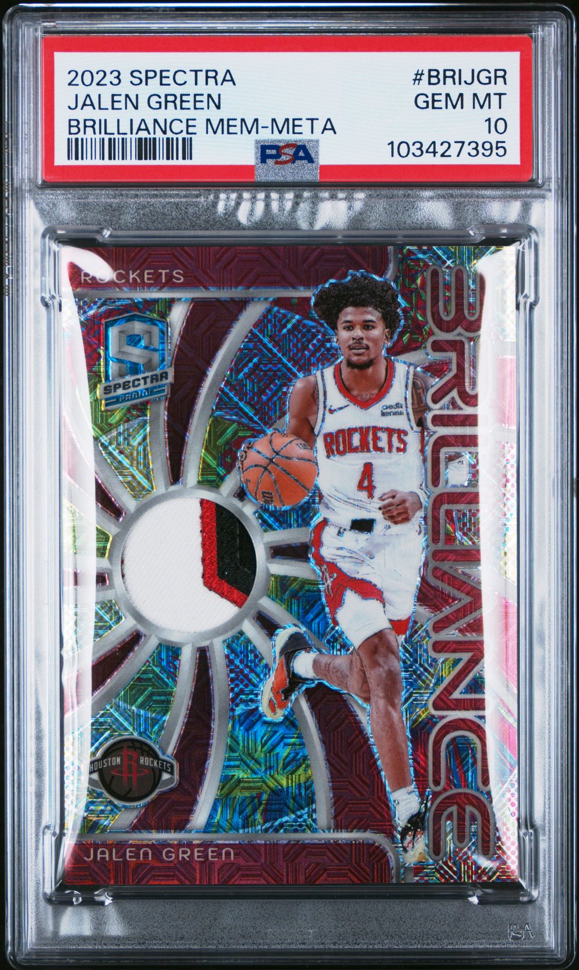 2023 Panini PANINI SPECTRA BRILLIANCE MEMORABILIA META #BRIJGR Jalen Green front