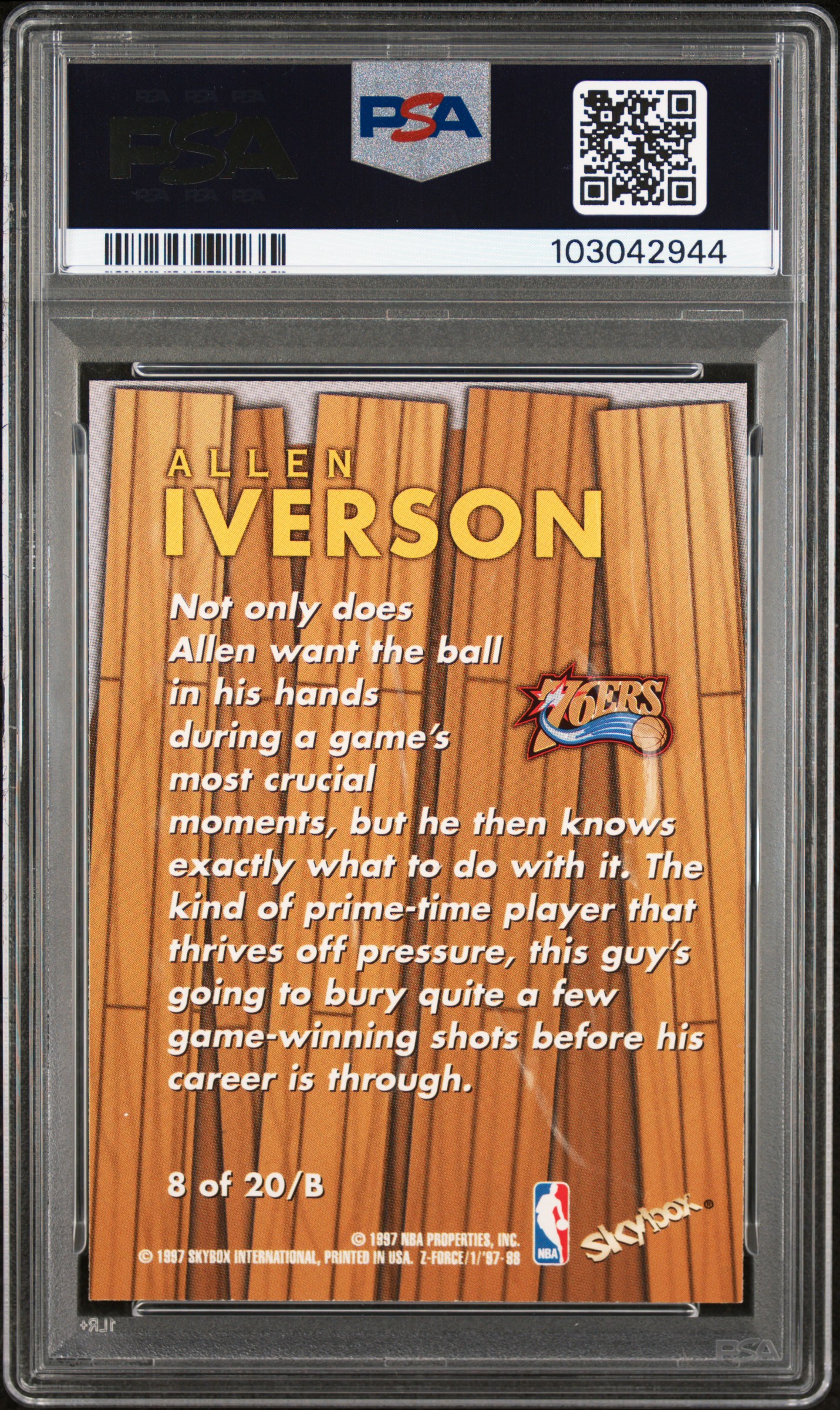 SIR C CARDS COLLECTION 's 1997 Skybox Z-Force Boss Allen