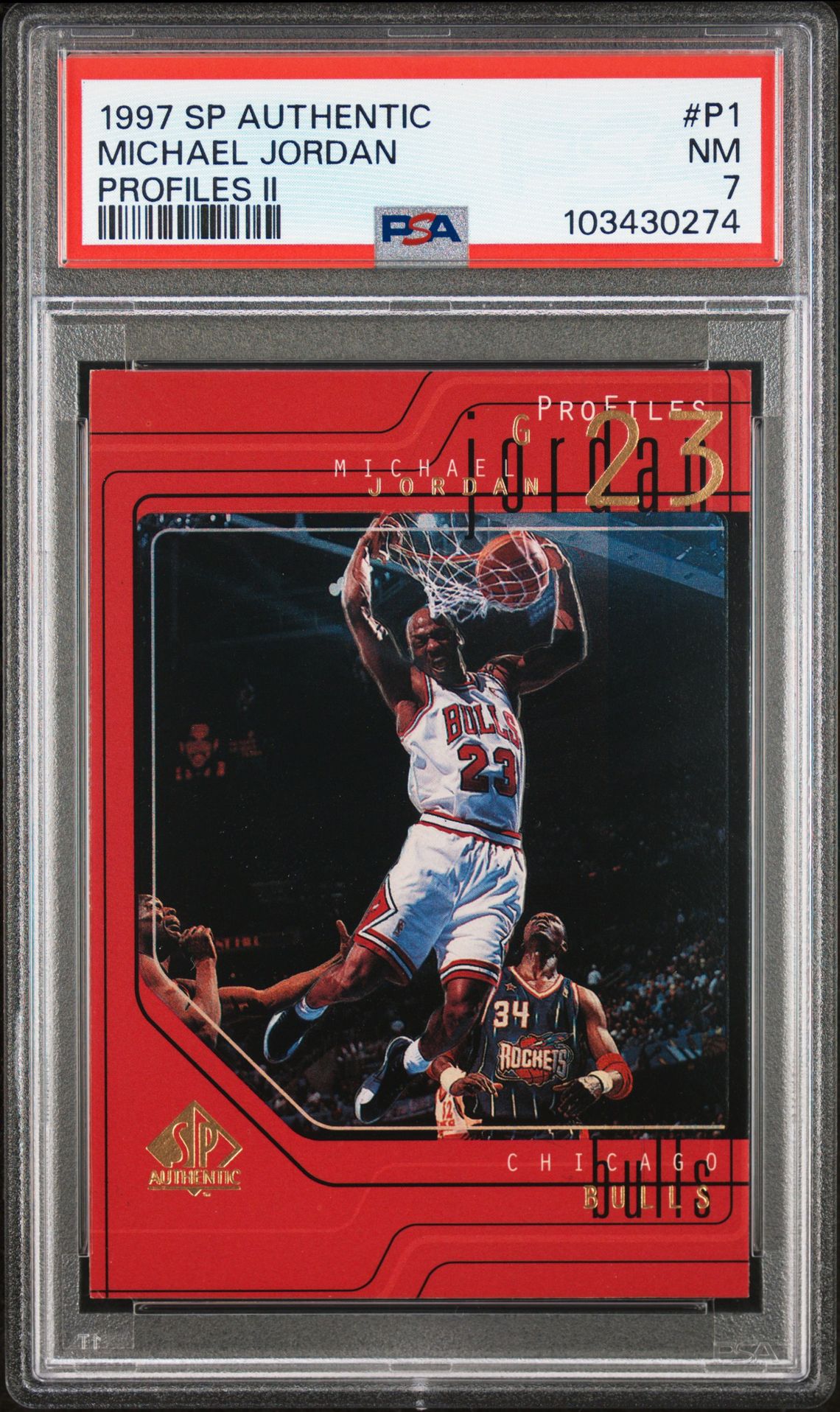 1997 Sp Authentic Profiles Michael Jordan #P1 (Profiles Ii) Nm 7 front