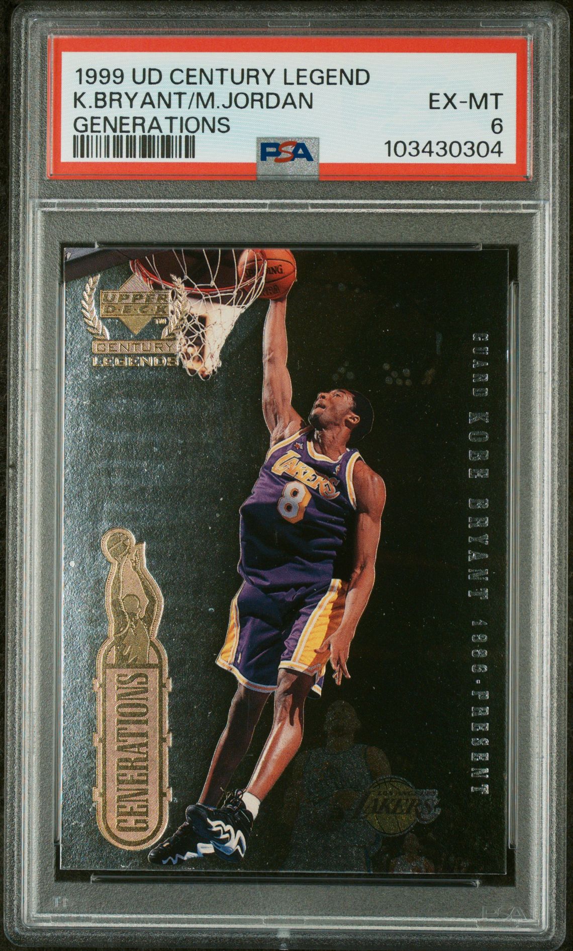 1999 Upper Deck Century Legends Generations K.bryant/M.jordan (Generations) Ex-Mt 6 front