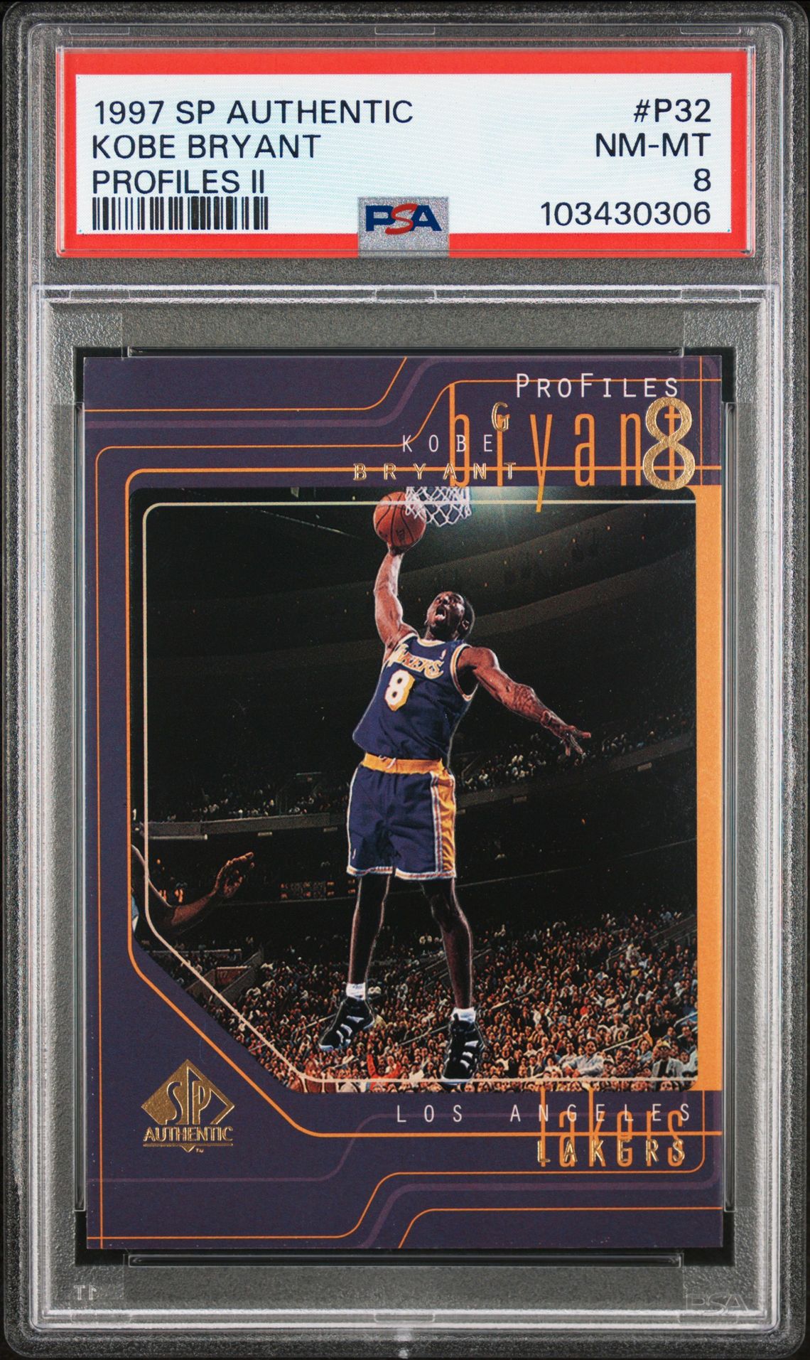1997 Sp Authentic Profiles Kobe Bryant #P32 (Profiles Ii) Nm-Mt 8 front