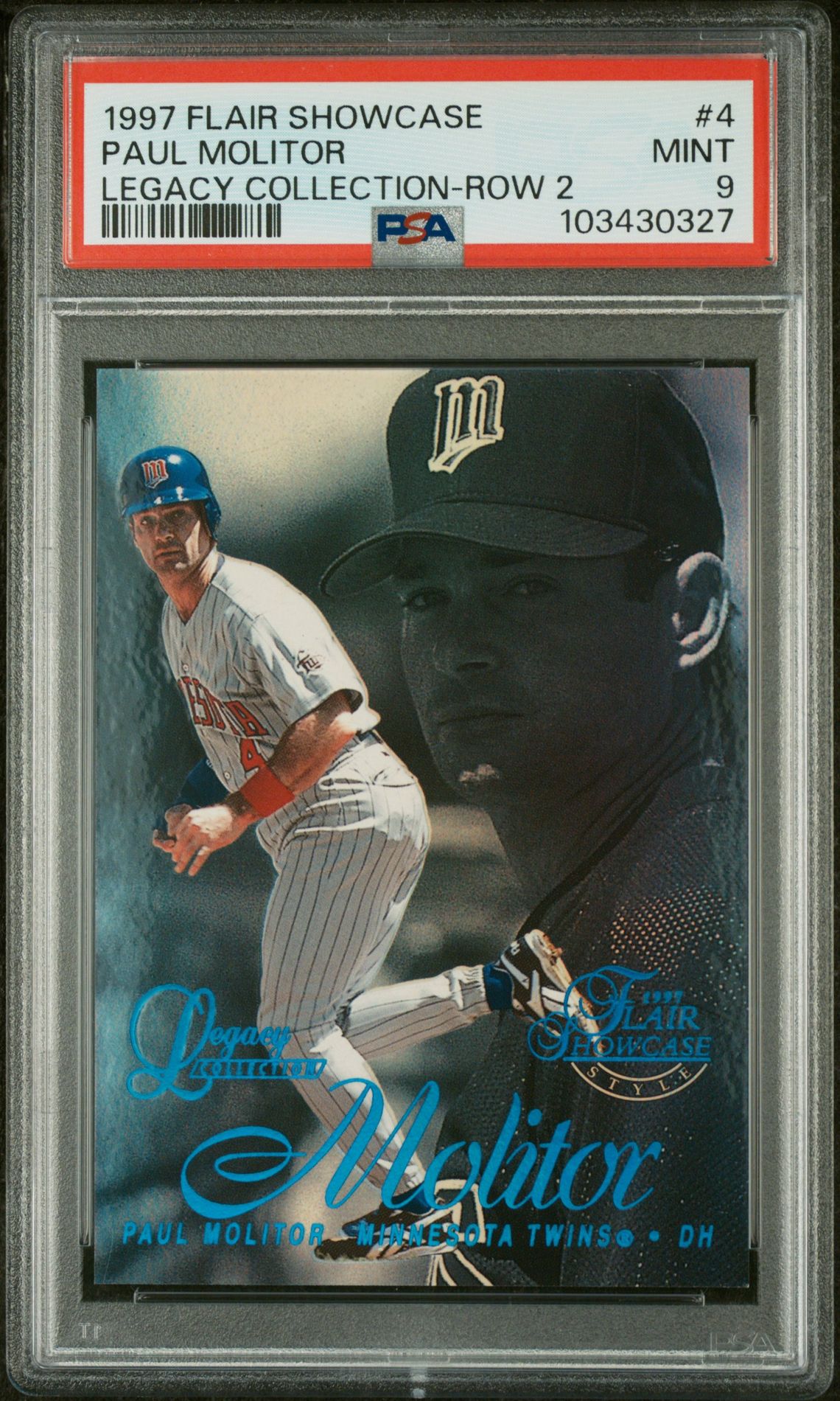 1997 Flair Showcase Legacy Collection Paul Molitor #4 (Legacy Collection-Row 2) Mint 9 front