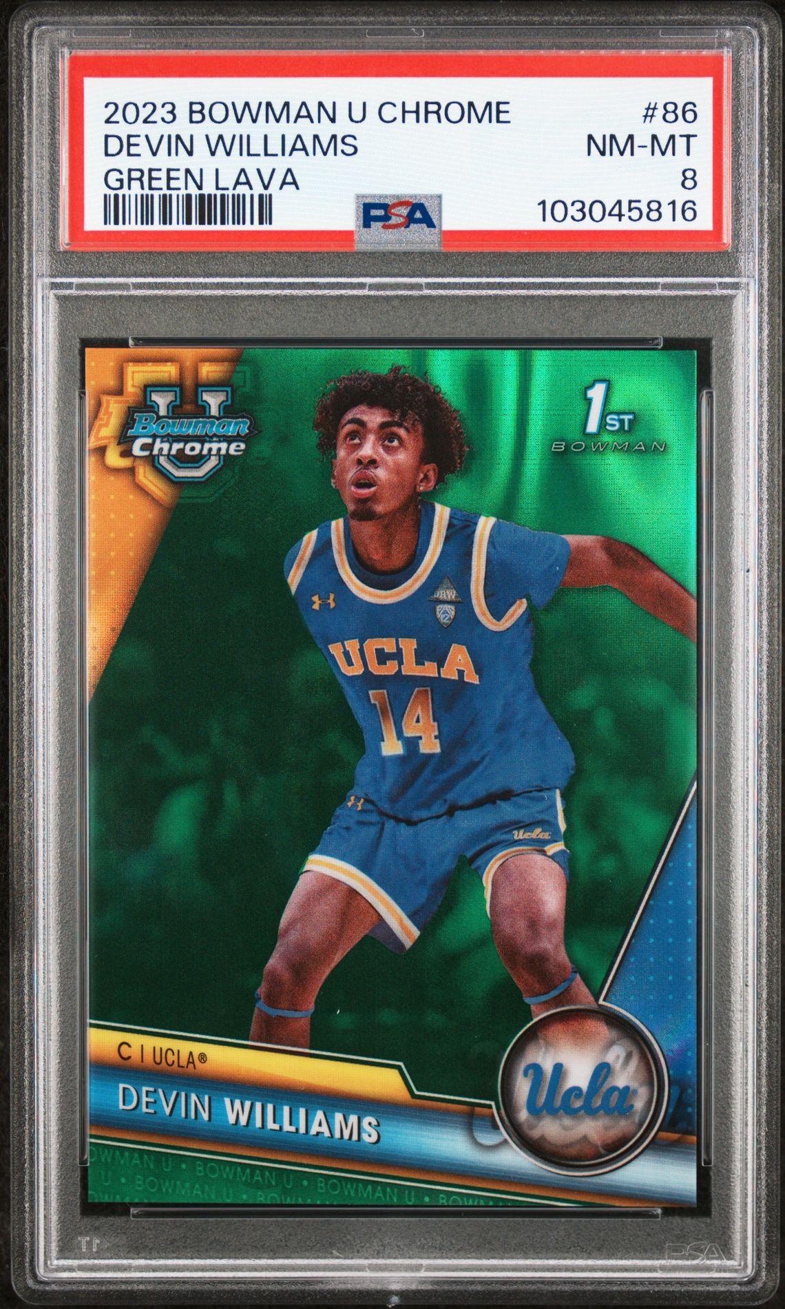 2023 Bowman BOWMAN UNIVERSITY CHROME GREEN LAVA #86 Devin Williams front
