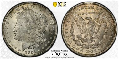1921-D $1 MS64
