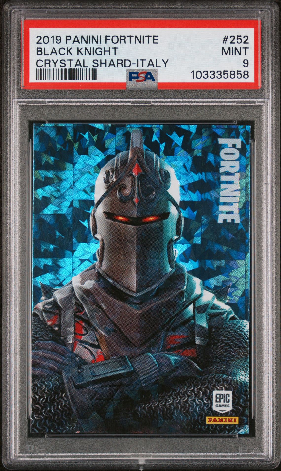 2019 Panini PANINI FORTNITE CRYSTAL SHARD-ITALY #252 Black Knight front