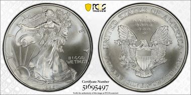 1996 $1 Silver Eagle MS69