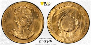 1980 AV Medal Marian Anderson MS67