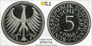 1968-J 5 Mk Regular Issue PR66DCAM